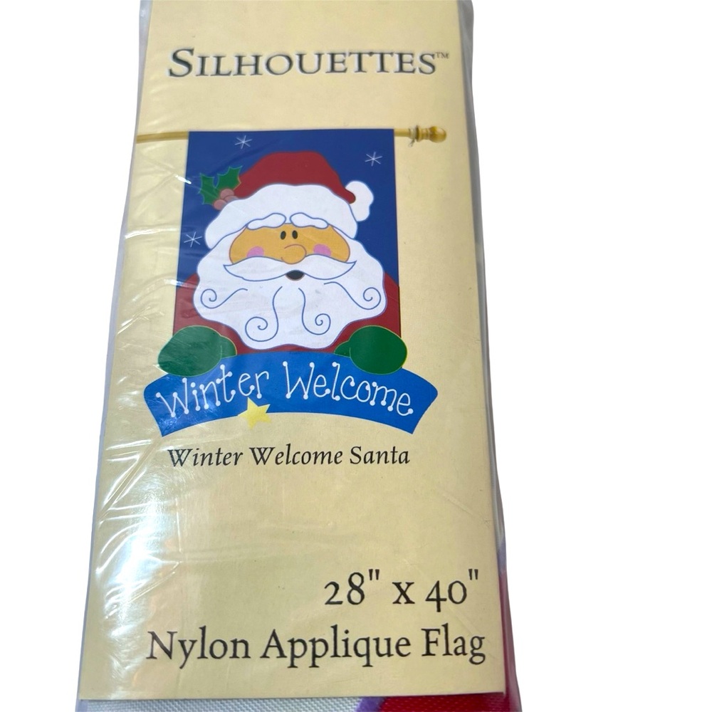 Vintage Large Holiday Flag/Banner Featuring a Festive Santa Claus. New with Tags